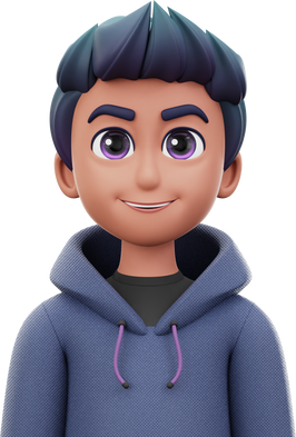 3D Avatar Man with Blue Jacket Character